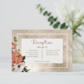 Perzik Mimosa bloeit bloemengoud receptie Informatiekaartje (Staand voorkant)