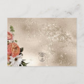 Perzik Mimosa bloeit bloemengoud receptie Informatiekaartje (Achterkant)