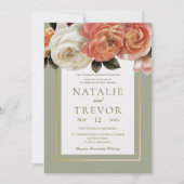 perzik mimosa bloeit bloemensalie bruiloft kaart (Voorkant)