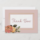 Perzik Mimosa Bloesems Bloemige Bruiloft Bedankkaart (Voorkant)