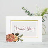 Perzik Mimosa Bloesems Bloemige Trouw Bedankkaart (Staand voorkant)