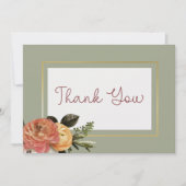 Perzik Mimosa Blooms Bloemen Bloemen Bruiloft Bedankkaart (Voorkant)