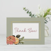 Perzik Mimosa Blooms Bloemen Bloemen Bruiloft Bedankkaart (Staand voorkant)