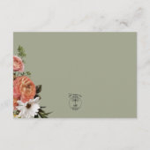 Perzik Mimosa Blooms Bloemen Bloemen Bruiloft Rece Informatiekaartje (Achterkant)