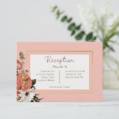 Perzik Mimosa Blooms Bloemen Bloemen Bruiloft Rece Informatiekaartje (Staand voorkant)