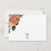 Perzik Mimosa Blooms Bloemen Bloemen Bruiloft RSVP Kaartje (Achterkant)