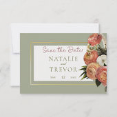 Perzik Mimosa Blooms Bloemen Bloemen Bruiloft Save The Date (Voorkant)