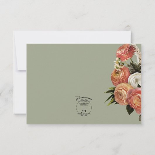Perzik Mimosa Blooms Bloemen Bloemen Bruiloft Save The Date (Achterkant)