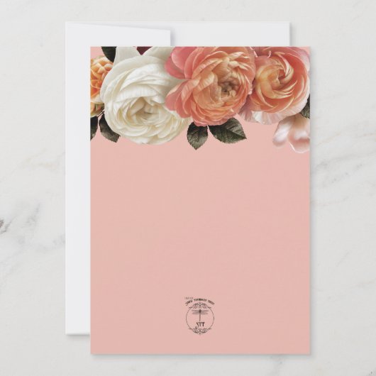 Perzik Mimosa Blooms Bloemen Bloemen Perzik Bruilo Kaart (Achterkant)