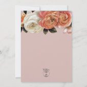 Perzik Mimosa Blooms Bloemen Bloemen Roze Bruiloft Kaart (Achterkant)