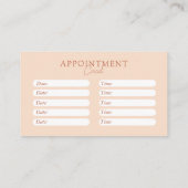 Perzik, Minimaal, Elegant, Salon Afsprakenkaartje (Achterkant)