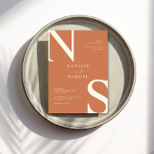 Perzik Minimalistisch & Elegant Bold Initialen Bru Kaart