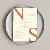 Perzik Minimalistisch & Elegant Bold Initialen Bru Kaart