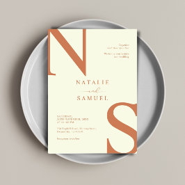 Perzik Minimalistisch & Elegant Bold Initialen Bru Kaart