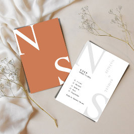 Perzik Minimalistisch & Elegant Bold Initialen Bru RSVP Kaartje