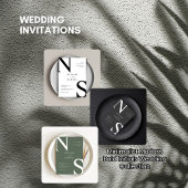 Perzik Minimalistisch & Elegant Bold Initialen Bru RSVP Kaartje