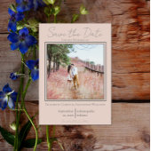 Perzik Minimalistische Foto Bewaar de Datum Save The Date