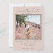 Perzik Minimalistische Foto Bewaar de Datum Save The Date (Voorkant)