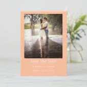 Perzik Minimalistische Moderne Foto  Save The Date (Staand voorkant)