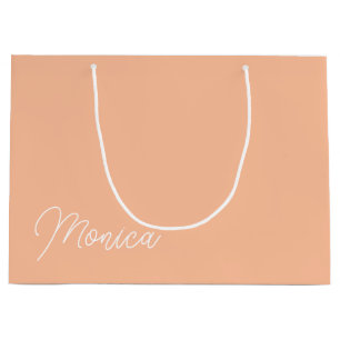 Perzik Minimalistische Monoline Calligraphy Bruids Groot Cadeauzakje