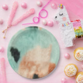 Perzik Mint Cream Koeienhuid Papieren Bordje (Feest)