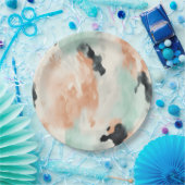 Perzik Mint Cream Western Koeienhuid Papieren Bordje (Feest)