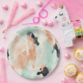 Perzik Mint Cream Western Koeienhuid Papieren Bordje (Feest)