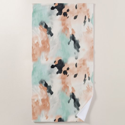 Perzik Mint Cream Western Koeienhuid Strandlaken (Voorkant)