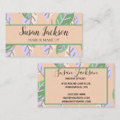 Perzik Mint Floral Modern Visitekaartje (Voorkant / Achterkant)