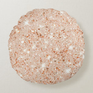 Perzik Mint Glitters Rond Kussen