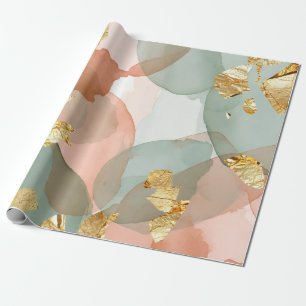 Perzik & Mint Goudblad Pasen Cadeaupapier