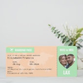 Perzik & Mint Instapass Bruidsuitnodiging Kaart (Staand voorkant)