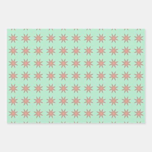 Perzik & Mint Pastels Wrapping Papier Flat Sheet S Inpakpapier Vel (Voorkant 3)