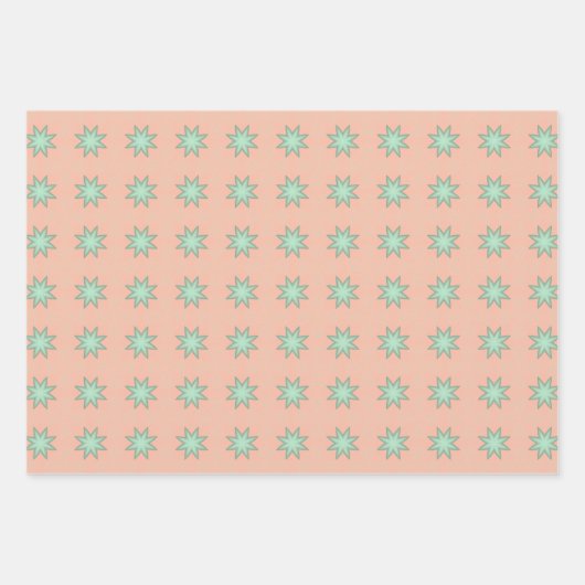 Perzik & Mint Pastels Wrapping Papier Flat Sheet S Inpakpapier Vel (Voorkant 2)