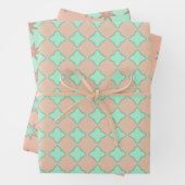 Perzik & Mint Pastels Wrapping Papier Flat Sheet S Inpakpapier Vel (In situ)