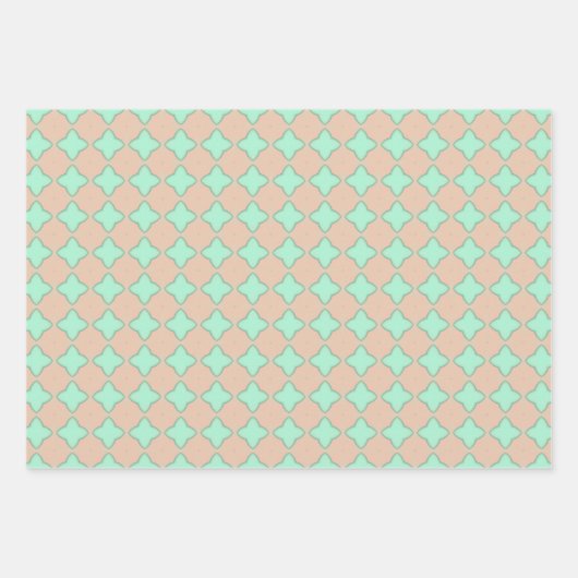 Perzik & Mint Pastels Wrapping Papier Flat Sheet S Inpakpapier Vel (Voorkant)