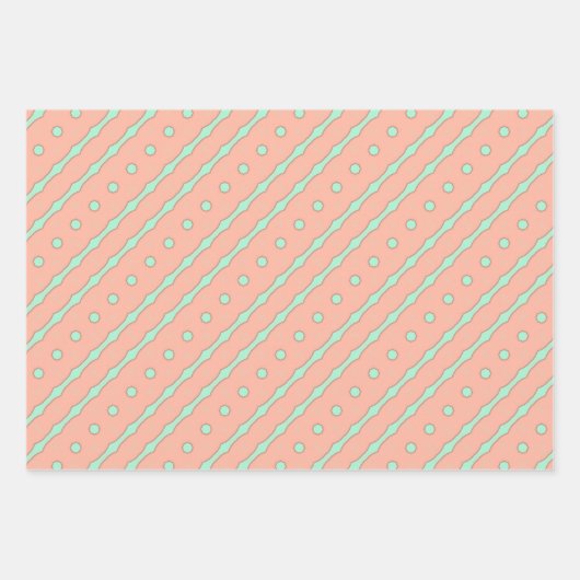 Perzik & Mint Pastels Wrapping Papier Flat Sheet S Inpakpapier Vel (Voorkant 3)