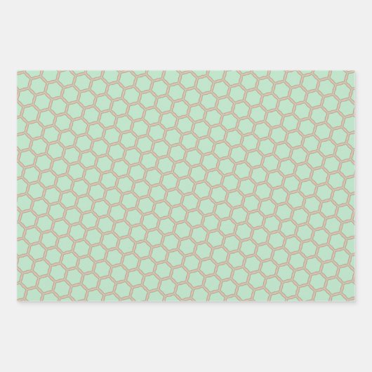 Perzik & Mint Pastels Wrapping Papier Flat Sheet S Inpakpapier Vel (Voorkant)