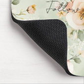 Perzik Mint Pretty Roos Bloemig Muismat (Hoek)