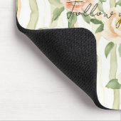 Perzik Mint Pretty Rozen Bloemstrepen Muismat (Hoek)