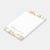 Perzik Mint Pretty Rozen Bloemstrepen Post-it® Notes (Schuin)