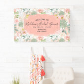 Perzik Mint Succulent Bloemen Vrijgezellenfeest We Spandoek (Insitu)