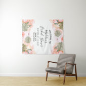 Perzik Mint Succulent Bloemen Vrijgezellenfeest We Wandkleed (In Situ (horizontaal))