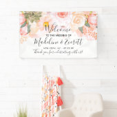 Perzik & Mint Succulenten Bloemen Bruiloft Welkom Spandoek (Insitu)