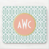 Perzik & Mint Trellis Mousepad Muismat (Voorkant)