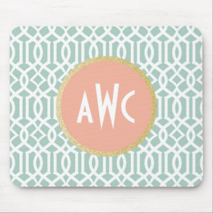 Perzik & Mint Trellis Mousepad Muismat