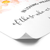 Perzik Mint Vetplant 'In Liefdevolle Herinnering'  Poster (Hoek)