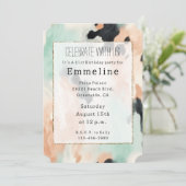 Perzik Mint Wit Western Koeienhuid Kaart (Staand voorkant)