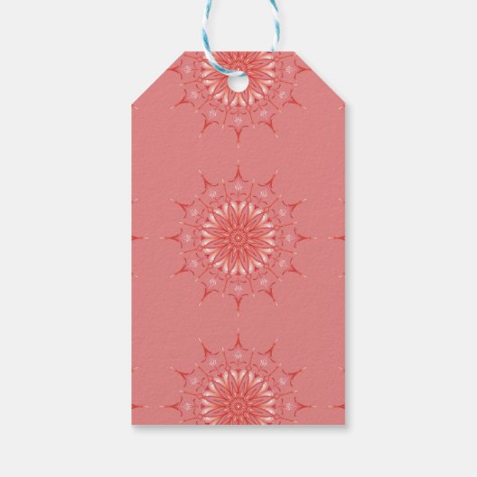 perzik mod mandala cadeaulabel (Achterkant)