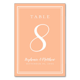 Perzik Moderne Eenvoudige Trouwreceptie Minimalist Kaart